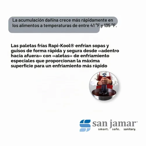 Vista 5 de Paleta de refrigeración de alimentos, San Jamar Rapi-Kool, 128 oz, azul