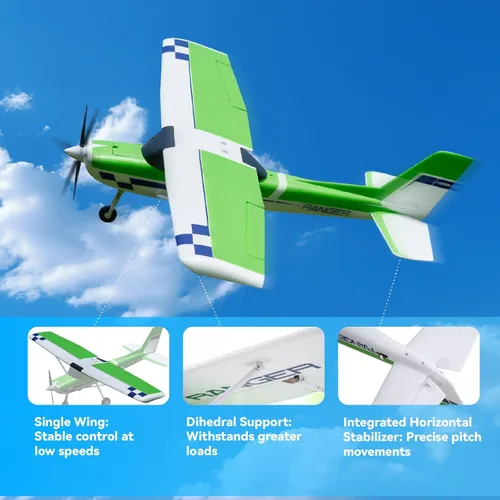 Vista 4 de Aviones Fms RC para Adultos Principiantes 1220mm Ranger Avión de Control Remoto con Reflex Green Aviones de Hobby RC PNP