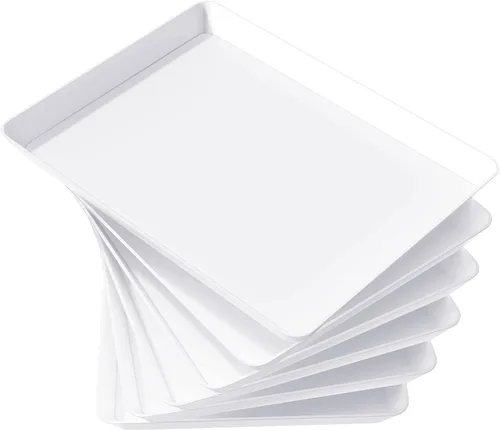 Vista 12 de Lifewit - 4 bandejas de servir para suministros de fiesta, plato de plástico reutilizable para servir alimentos para postres, aperitivos, frutas