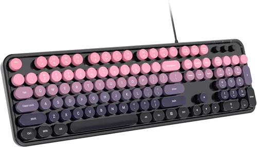 Vista 26 de Dilter Teclado USB con Cable para Computadora con Retroiluminación - Teclado de Tamaño Completo para Oficina con Numericero, Indicadores