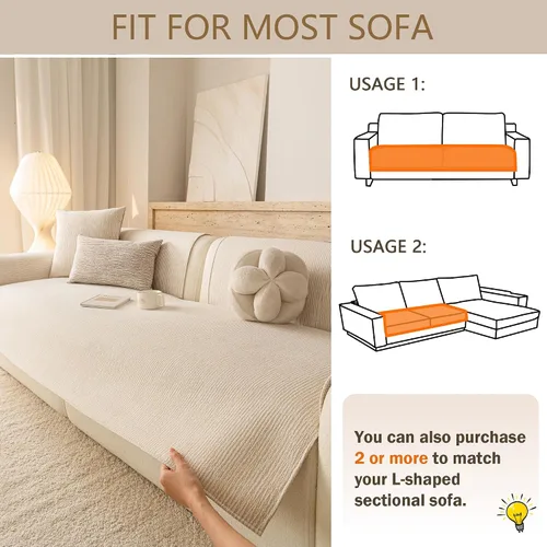 Vista 6 de MEETSKY Fundas de sofá para mascotas para sofá de 2 cojines, funda de sofá antideslizante para perros, fundas de sofá para sofá seccional, protector