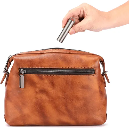 Vista 6 de Pastillero pequeño, llavero portátil para pastilleros, contenedor de pastillero de metal impermeable para bolsillo de viaje, mini organizador