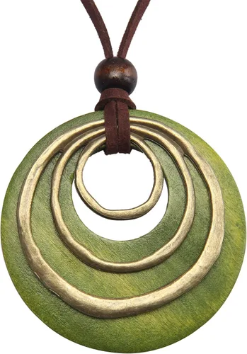 Vista 17 de Collares bohemios para mujer, colgante largo de madera, collar vintage, collar de cadena de suéter, joyería hecha a mano Collar de cuentas