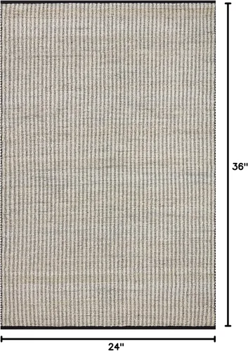 Vista 2 de Loloi Angela Rose Colton Collection CON-02 - Alfombra decorativa (2 pies x 3 pies x 0 pulgadas), color marfil/negro