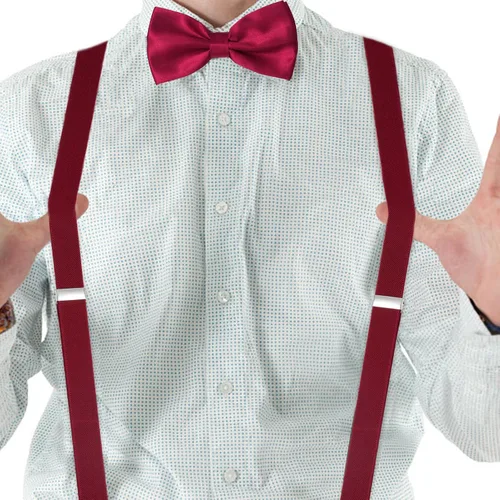 Vista 6 de habibee Color sólido para hombre en forma de Y con clips fuertes tirantes ajustables