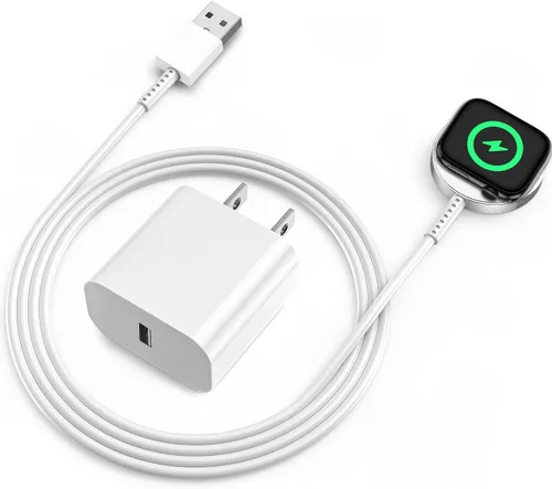 Vista 8 de Cargador de Apple Watch Fast Smart iWatch [certificado Apple MFi], cable de carga magnético de 3 pies con bloque de cargador de pared USB C