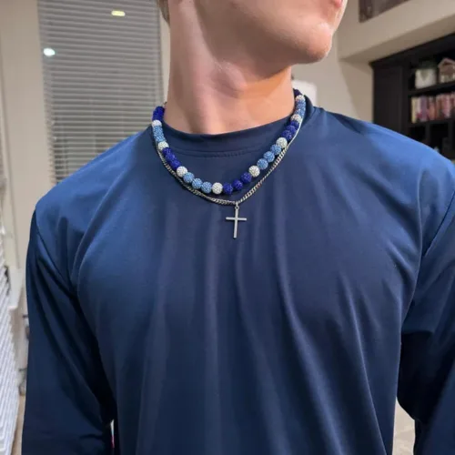 Vista 3 de EXPHAIN Philadelphia Phils - Collar de béisbol para hombres y mujeres, inspirado en el béisbol, collar de cuentas unisex con diamantes de imitación