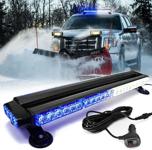 Vista 14 de Barra de luz estroboscópica de emergencia de 14.5'' con 32 LED para techo, doble lado, luz de advertencia de peligro, luz de seguridad con imán