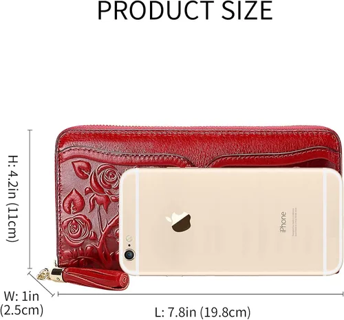 Vista 9 de PIJUSHI Bolsos florales para mujer bolso de mano con asa superior bolsos de hombro para mujer paquete con carteras de cuero genuino para mujer