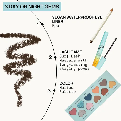 Vista 6 de Pacifica Lápiz delineador de ojos impermeable – Liner marrón con flecos, de larga duración, a prueba de manchas, maquillaje para los ojos vegano