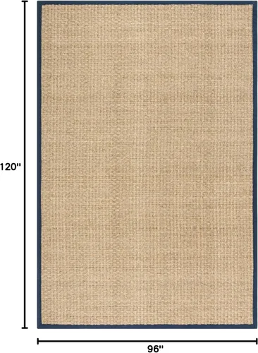 Vista 2 de Safavieh NF114A Natural Fiber Collection - Alfombra de fibras naturales de patrón trenzado, varios colores (5 x 8 pies), Fibras naturales, Natural