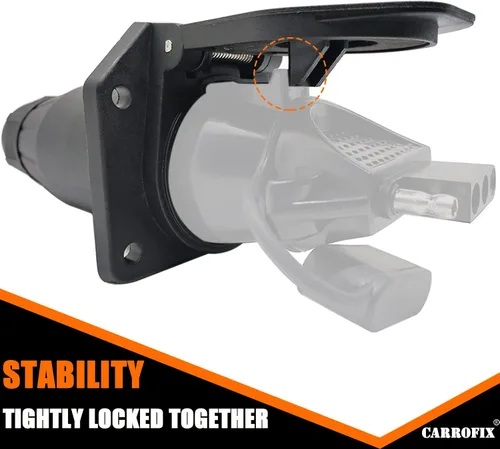 Vista 6 de Enchufe de Remolque de Repuesto de 7 Vías RV Blade - Conector Adaptador de Luz de Remolque de 7 Pines para Extremo de Vehículo