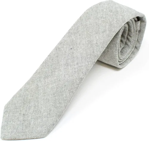 Vista 21 de Corbata delgada de algodón cambray para hombre, estilo desgastado texturizado - 2 1/2 pulgadas de ancho