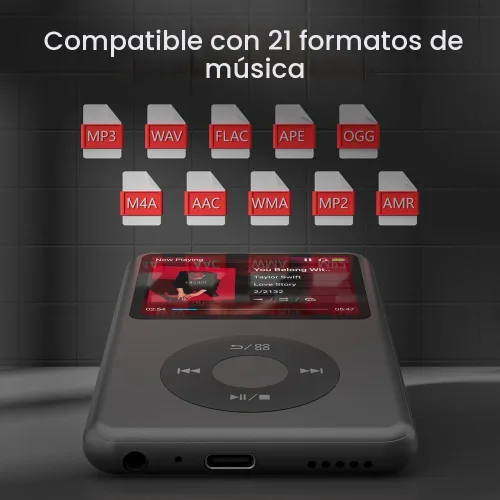 Vista 4 de Reproductor de MP3 con Bluetooth Y1 64GB Video EBOOK Negro