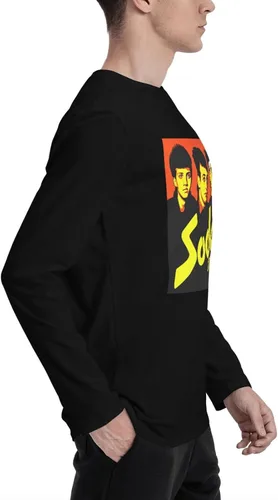 Vista 3 de ABOORA Soda Music And Stereo - Camiseta unisex de manga larga para hombre, cuello redondo, color negro