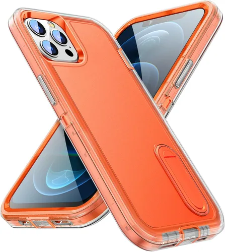 Vista 13 de IDweel Funda para iPhone 12 Pro Max con soporte, protección resistente, a prueba de golpes, antiarañazos, ajuste delgado, funda protectora