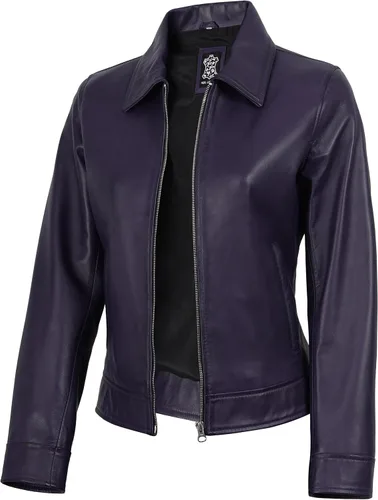 Vista 6 de Decrum Leather Jacket for Women - Real Lambskin Casual Leather Jackets Womens Cera bronceada