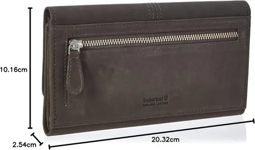 Vista 10 de Timberland - Cartera de piel con solapa RFID para mujer, Rojo, talla única