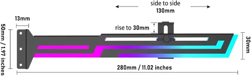 Vista 3 de Soporte de GPU ARGB, soporte de soporte de GPU, soporte de GPU direccionable de 5 V y 3 pines, soporte de GPU RGB de 5 V y 3 pines, soporte