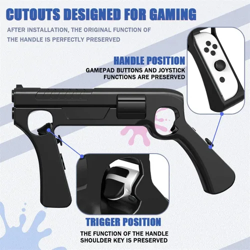 Vista 4 de Compatible For Splatoon3 Gun Shape Handgrip Sense Controller Grip for NS Switch Oled Game Controller Stand Gaming Accessories