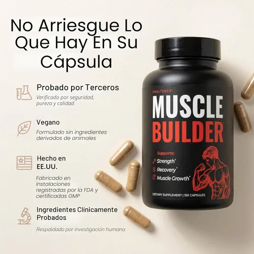 Vista 5 de UNALTERED Crecimiento muscular anabólico para hombres – crecimiento, tamaño, fuerza – suplemento natural de construcción muscular y refuerzo