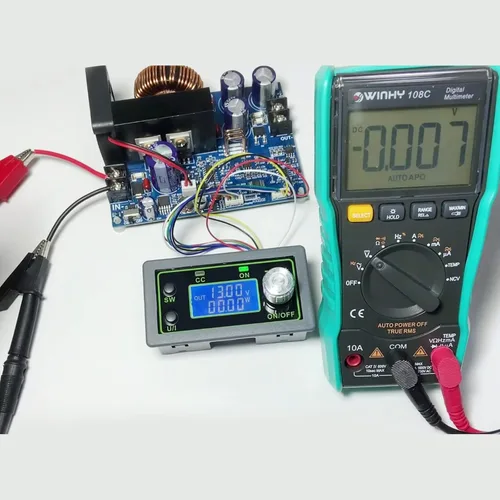 Vista 8 de Módulo de fuente de alimentación ajustable CNC Buck, convertidor de banco ajustable 50 V 20 A 1000 W voltaje y amperímetro regulador de voltaje CC