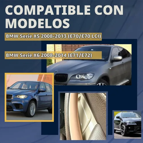 Vista 3 de Cubierta de manija de puerta para BMW X5 E70 2008-2013, X6 E71 E72 2008-2014