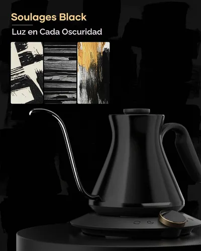 Vista 8 de Cocinare Soulagues - Hervidor eléctrico de cuello de cisne, control de temperatura de ±0.5℉ para café y té de goteo, interior de acero inoxidable