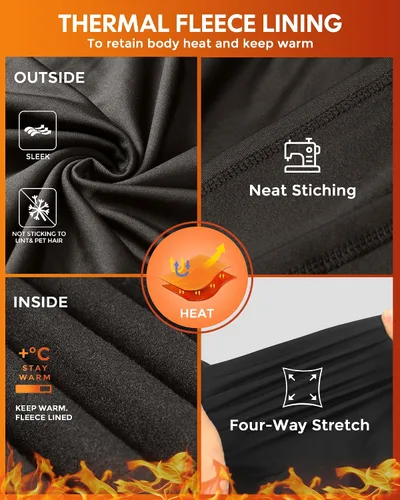 Vista 4 de CL convallaria Paquete de 2 calzoncillos térmicos largos para hombre, forro polar suave, capa base para clima frío, tallas XS-4XL