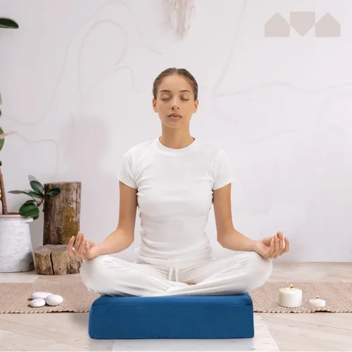 Vista 7 de Milliard Almohada de piso de espuma viscoelástica, cojín cuadrado decorativo de 22 pulgadas con funda acanalada de terciopelo suave lavable