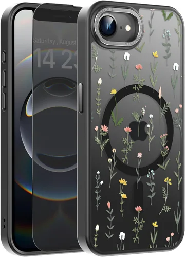 Vista 152 de Goodon para iPhone 15 Pro Max con protector de pantalla de privacidad, compatible con Magsafe, funda translúcida mate a prueba de golpes - Linda