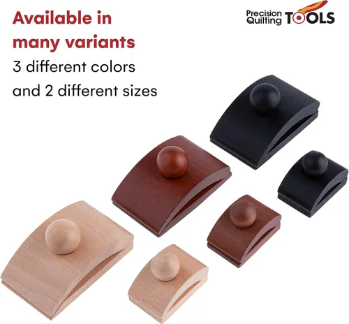 Vista 6 de Precision Quilting Tools Classy Clamps - Perchas de madera – 4 clips grandes (madera negra) y tornillos para colgar y exhibir edredones, tapices