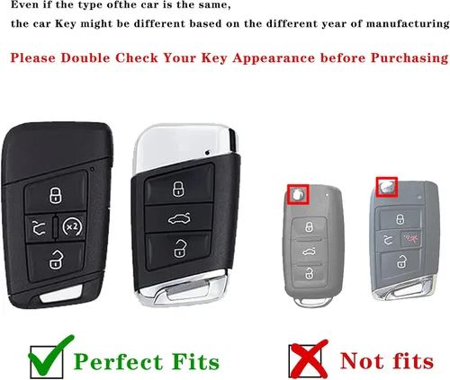 Vista 2 de Funda para llavero con llavero Volkswagen para VW Volkswagen, carcasa para llave para Atlas Golf Alltrack Atlas Jetta Passat Arteon Tiguan
