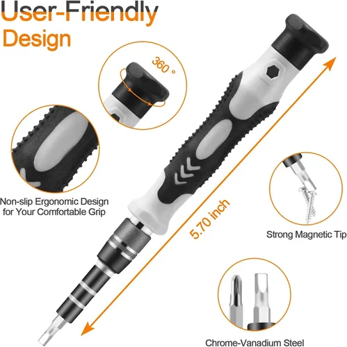 Vista 2 de Juego de destornilladores de precisión, kit de herramientas de reparación electrónica, brocas micro magnéticas para iPhone, computadora, laptop