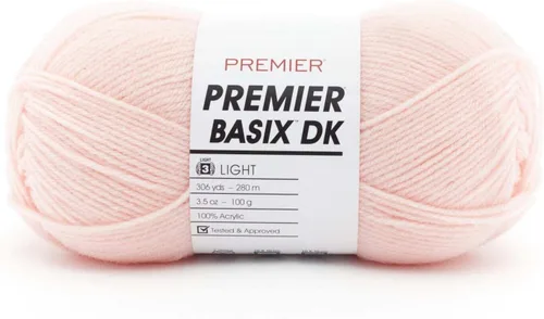 Vista 29 de Premier Yarns Basix DK - Hilo de peso, hecho de acrílico, hilo ideal para ganchillo y tejido, lavable a máquina, rubor, 3.5 onzas, 306 yardas