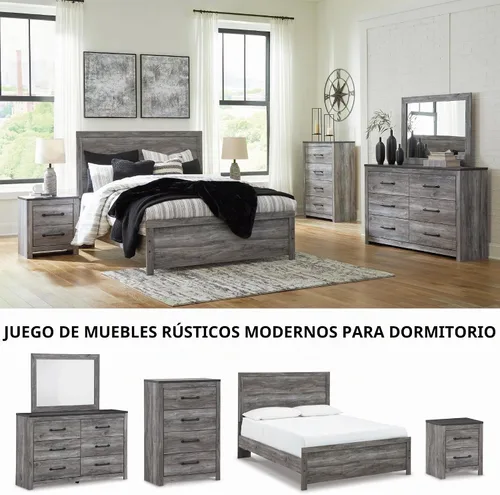 Vista 8 de Signature Design by Ashley Bronyan - Cómoda contemporánea de 6 cajones, color gris Gris-oscuro