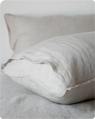 Vista 4 de XZ XIFA Fundas de almohada estándar tamaño King, paquete de 2 unidades, cierre de sobre, 100% lino francés lavado natural, transpirables, duraderas