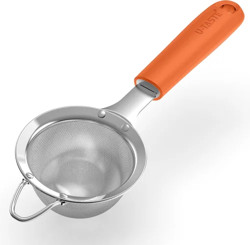 Vista 15 de U-Taste Colador de Malla Fina Pequeño: Acero Inoxidable 18/8 de 3.35 pulgadas, Tamiz de Cocina para Alimentos de 30 Mallas con Mango de Silicona