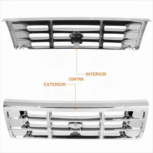 Vista 3 de Parrilla de parachoques delantero compatible con Ford Bronco/F150-F350/F Super Duty 92-97, cromo