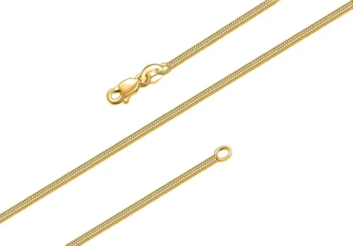 Vista 5 de BORUO Collar de cadena de serpiente de plata de ley 925 Cadena de serpiente chapada en oro de 14 quilates Collar italiano sólido sin níquel