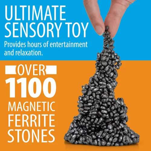 Vista 2 de Guijarros de Masilla Magnética – Más de 1100 Piedras de Ferrita – Imanes Fidget Suaves para una Experiencia Sensorial Satisfactoria para Adultos