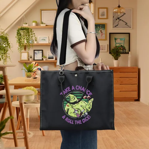 Vista 13 de BWKTOP Funny Ghost Tote Bag - Ghost Fans Gift: Take A Chance And Roll The Dice