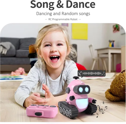 Vista 14 de GILOBABY Juguetes robóticos para niños, robot recargable de control remoto para niños, robots RC programables con ojos LED, cabeza y brazos