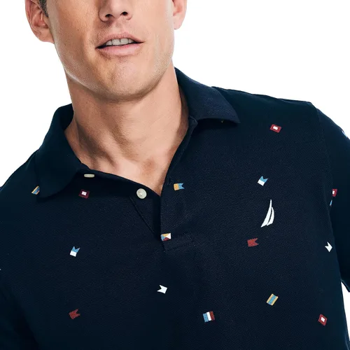 Vista 3 de Nautica Men's Classic Fit Printed Deck Polo