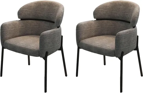 Vista 22 de Sillas de cocina de comedor con lino de algodón, juego de sillas de comedor con cojines, silla de sala de estar con almohadilla antideslizante