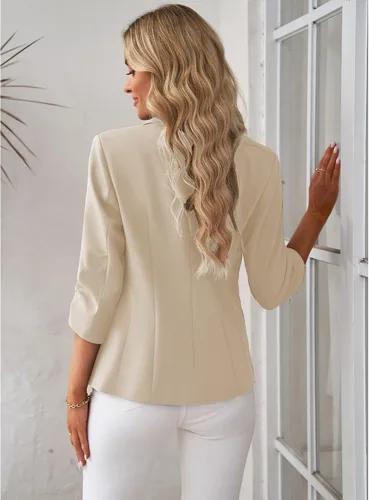Vista 6 de LookbookStore Blazers para mujer, chaquetas de traje, blazer de manga 34, trajes casuales de negocios para el trabajo