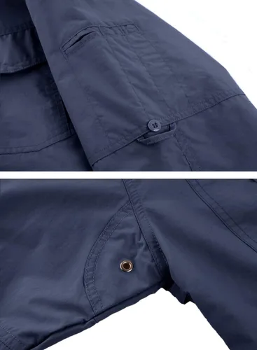 Vista 4 de TACVASEN Camisas tácticas para hombre, de secado rápido, protección solar, ligeras de manga larga con botones