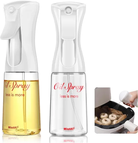 Vista 10 de Botella de PET de 6.8 fl oz versión mejorada. Botella de spray de niebla fina para freidora de aire, aceite de oliva, aceite de aguacate, freidora