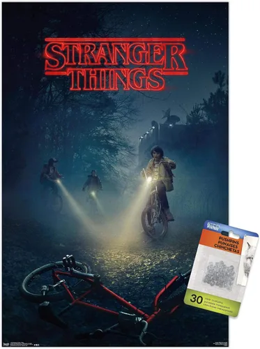 Vista 4 de Netflix Stranger Things - Póster de pared para bicicletas con pasadores