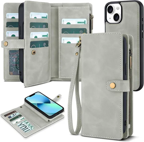 Vista 73 de TwoHead Funda tipo cartera para iPhone 12 Pro Max con tarjetero, funda magnética desmontable para teléfono 12 Pro Max, piel sintética, a prueba